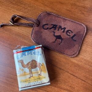Vintage Camel Cigarette Pack (non usable cigarettes) and a camel travel tag
